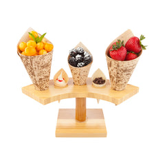 Crescent Natural Bamboo Cone Stand - 5 slots - 10