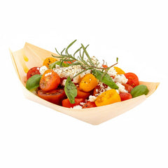 Taipei Natural Pinewood Medium Food Tray / Boat - 5 1/2