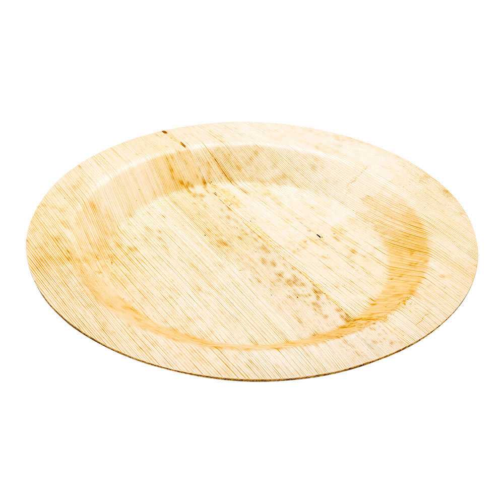 Bambuddha Round Natural Bamboo Plate - 9" x 9" x 1/2" - 500 count box