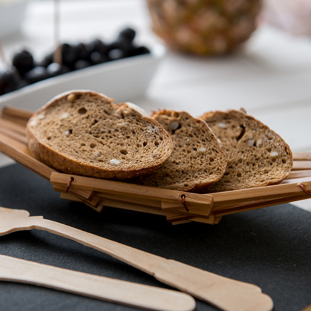 Bambuddha Natural Bamboo Bread Basket - 6 1/2" x 3" x 1" - 1 count box