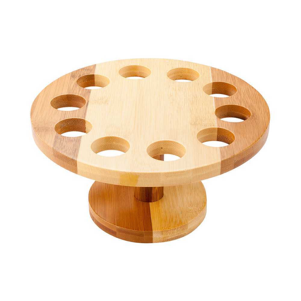 Bambuddha Round Natural Bamboo Cone Stand - 10 slots - 7 1/2" x 7 1/2" x 4" - 10 count box