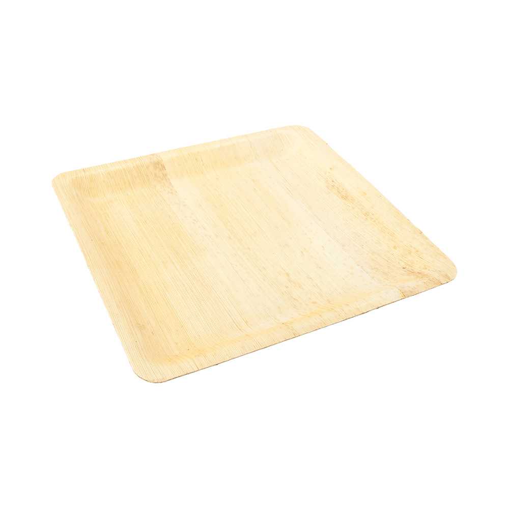 Bambuddha Square Natural Bamboo Leaf Dinner Plate - 9 3/4" x 1/2" x 9 3/4" - 500 count box