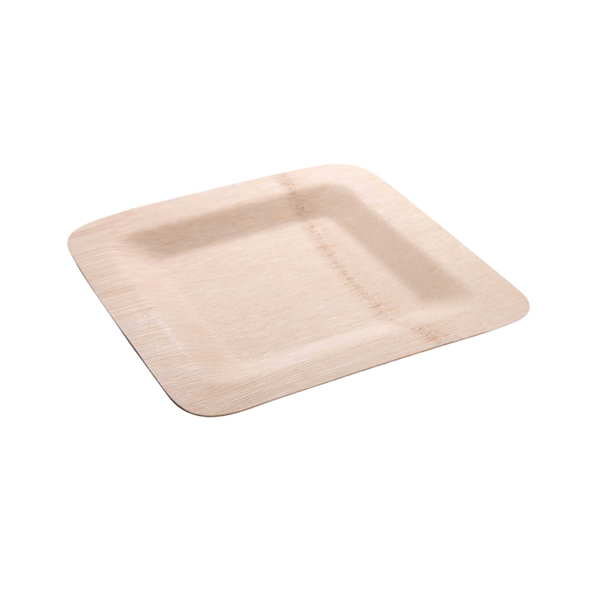 Bambuddha Square Natural Bamboo Medium Veneer Plate - 7" x 7" x 1/2" - 100 count box