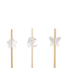 Clear Acrylic Bead Bamboo Skewer - Assorted Styles - 3 1/2