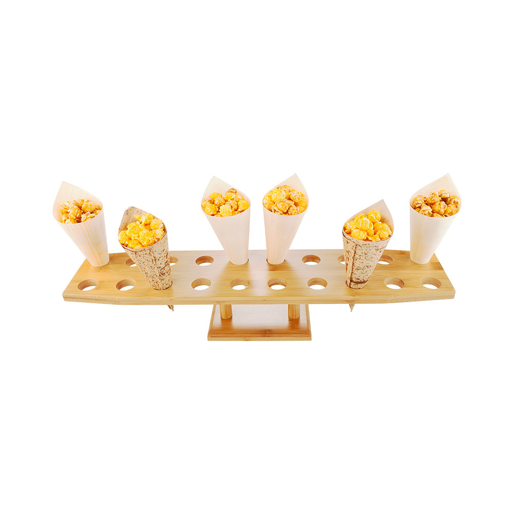 Bambuddha Oval Natural Bamboo Cone Stand - 20 slots - 22 1/2" x 4 1/4" x 4 1/4" - 1 count box