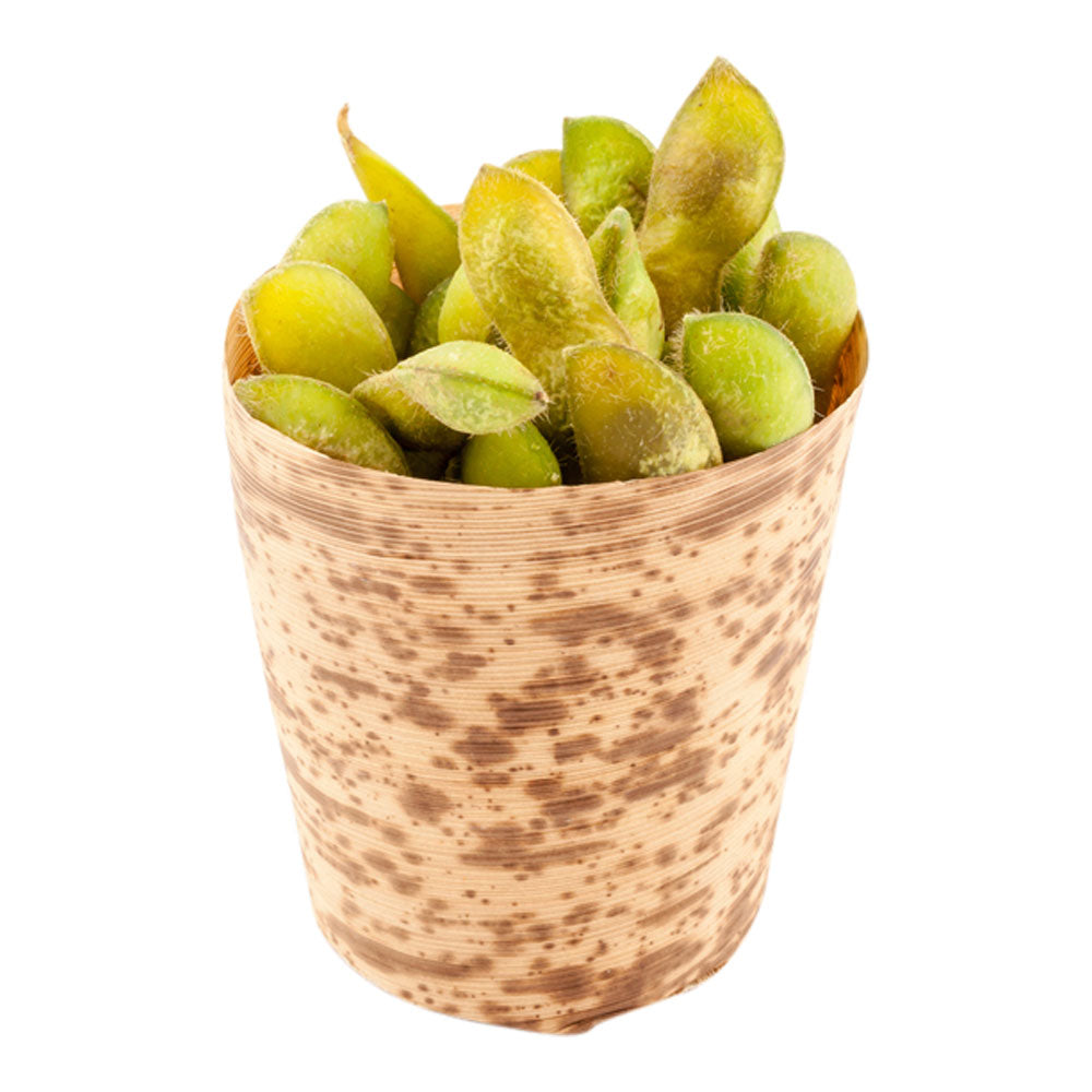 Bambuddha 5 oz Round Natural Bamboo Medium Cup - 2 1/2" x 2 1/2" x 2 1/2" - 200 count box