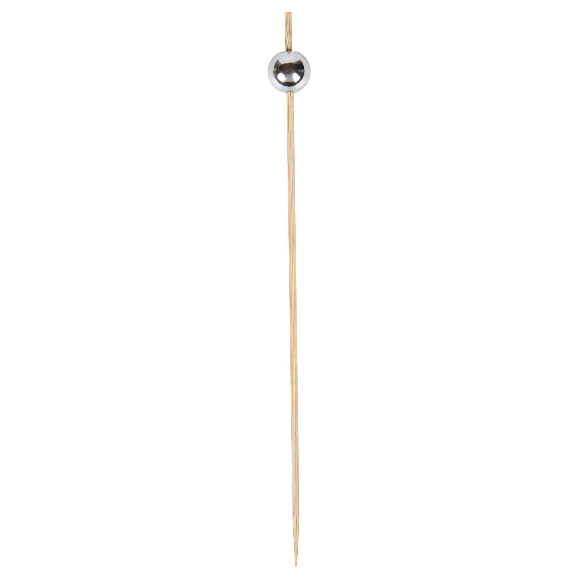 Pixy Silver Bamboo Sphere Skewer - 6" - 100 count box