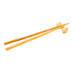 Natural Bamboo Chopstick Rest - Hourglass , Duo Color - 1 3/4