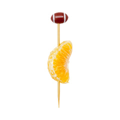 Brown and White Bamboo Football Skewer - Hand-Painted - 4