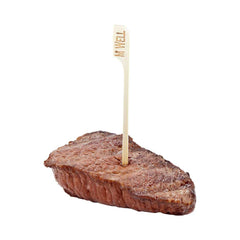 RW Smart Natural Bamboo Paddle Pick / Food Marker - Medium Well - 4