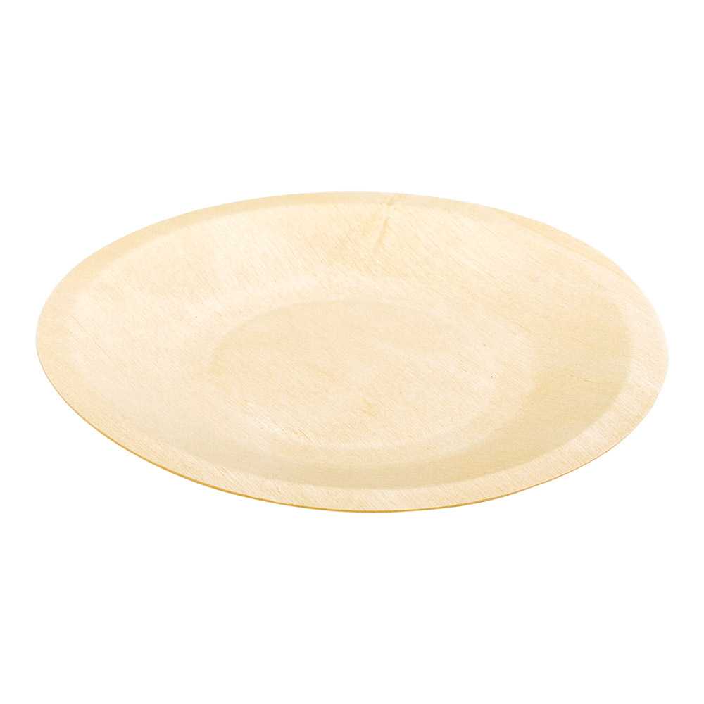 Taipei Round Natural Wood Plate - 5 1/2" x 5 1/2" x 1/2" - 2000 count box