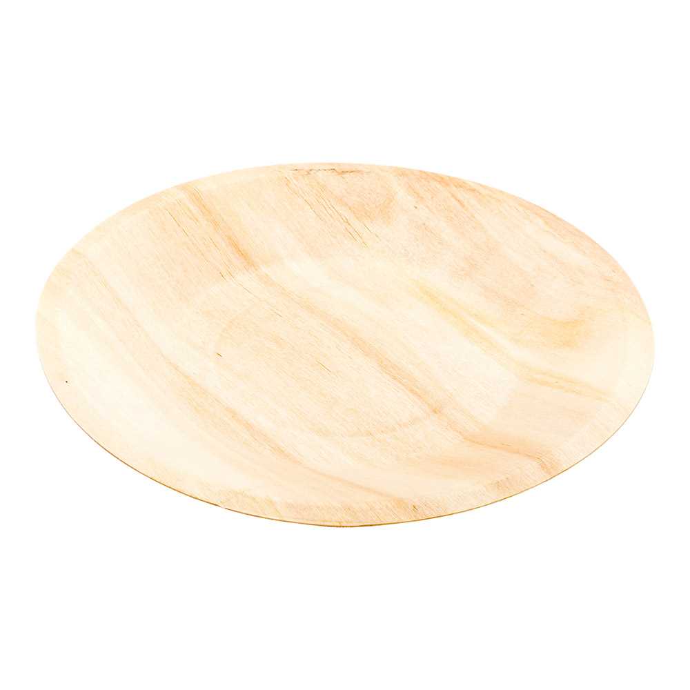 Taipei Round Natural Wood Plate - 7 1/2" x 7 1/2" x 1/2" - 1000 count box