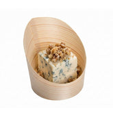 Taipei 4 oz Round Natural Wood Mini Incline Cup - 2 1/2" x 2 1/2" x 2 3/4" - 100 count box
