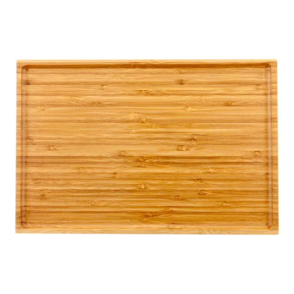 Bambuddha Rectangle Natural Bamboo Tray - Solid - 14" x 9 1/2" x 1/2" - 20 count box