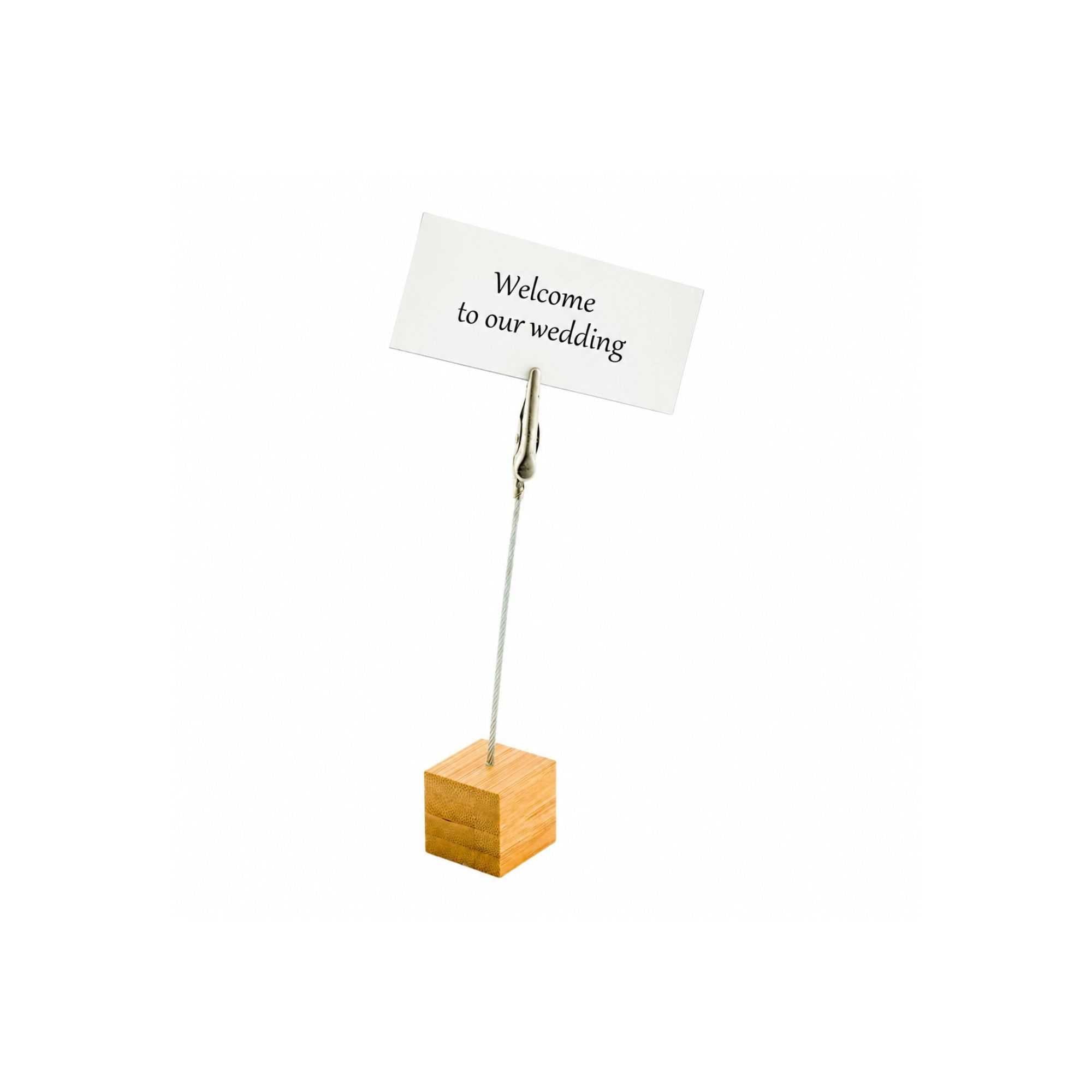 Bambuddha Natural Bamboo Name Card Holder - Metal Clip - 5" x 1" x 1" - 100 count box