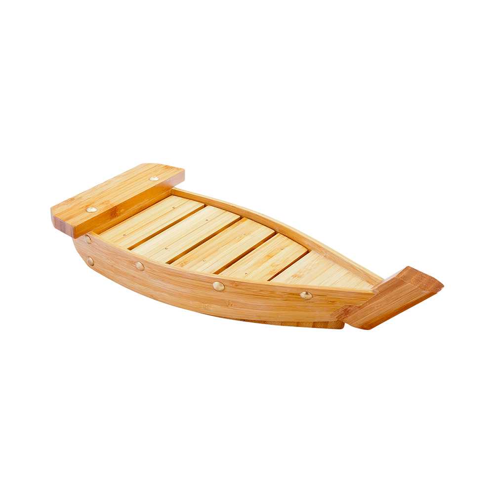 Bambuddha Natural Bamboo Small Sushi Boat - 13" x 4" x 3 1/4" - 10 count box