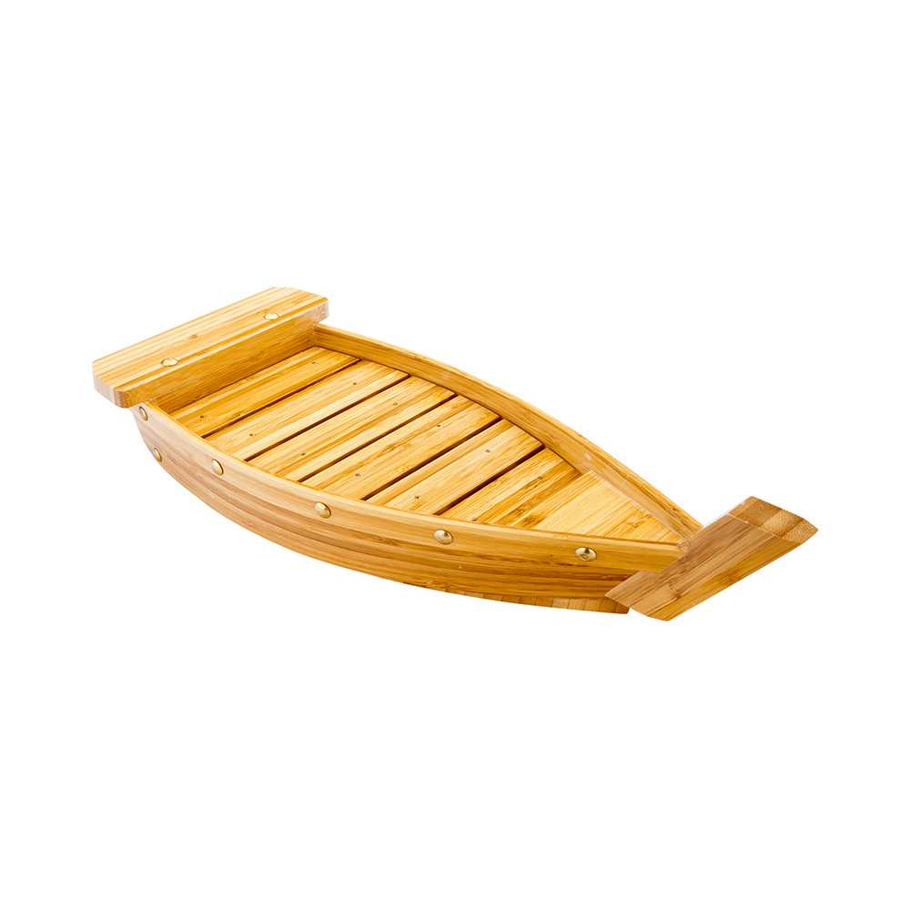 Bambuddha Natural Bamboo Large Sushi Boat - 17 1/4" x 5" x 3 1/2" - 10 count box