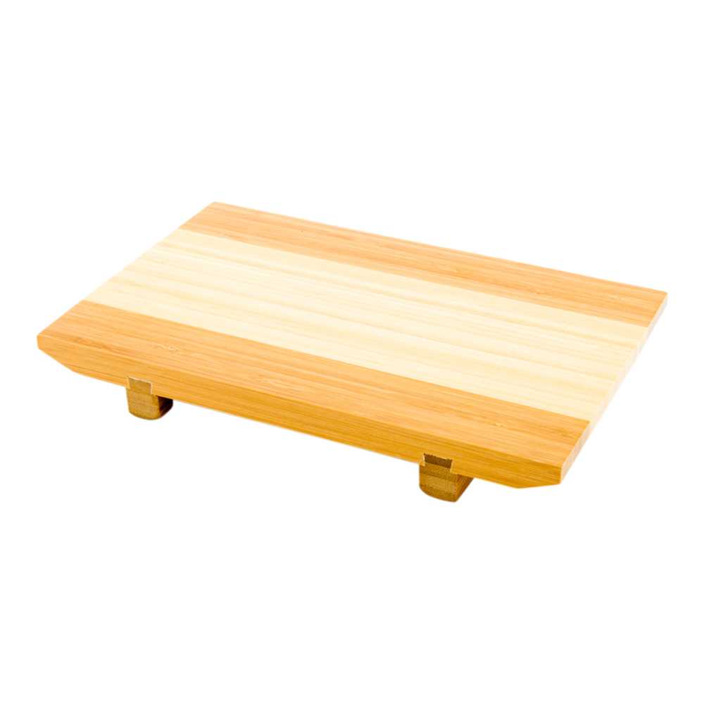 Bambuddha Japanese Buddha Rectangle Natural Bamboo Sushi Plate - 9 1/2" x 6" x 1 1/4" - 10 count box