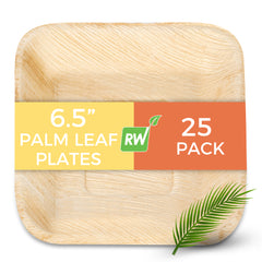 Indo Square Natural Palm Leaf Plate - 6 1/2