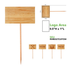 Natural Bamboo Billboard Skewer - Customizable - 6
