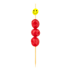 Yellow and Black Bamboo Smiley Face Skewer - 6