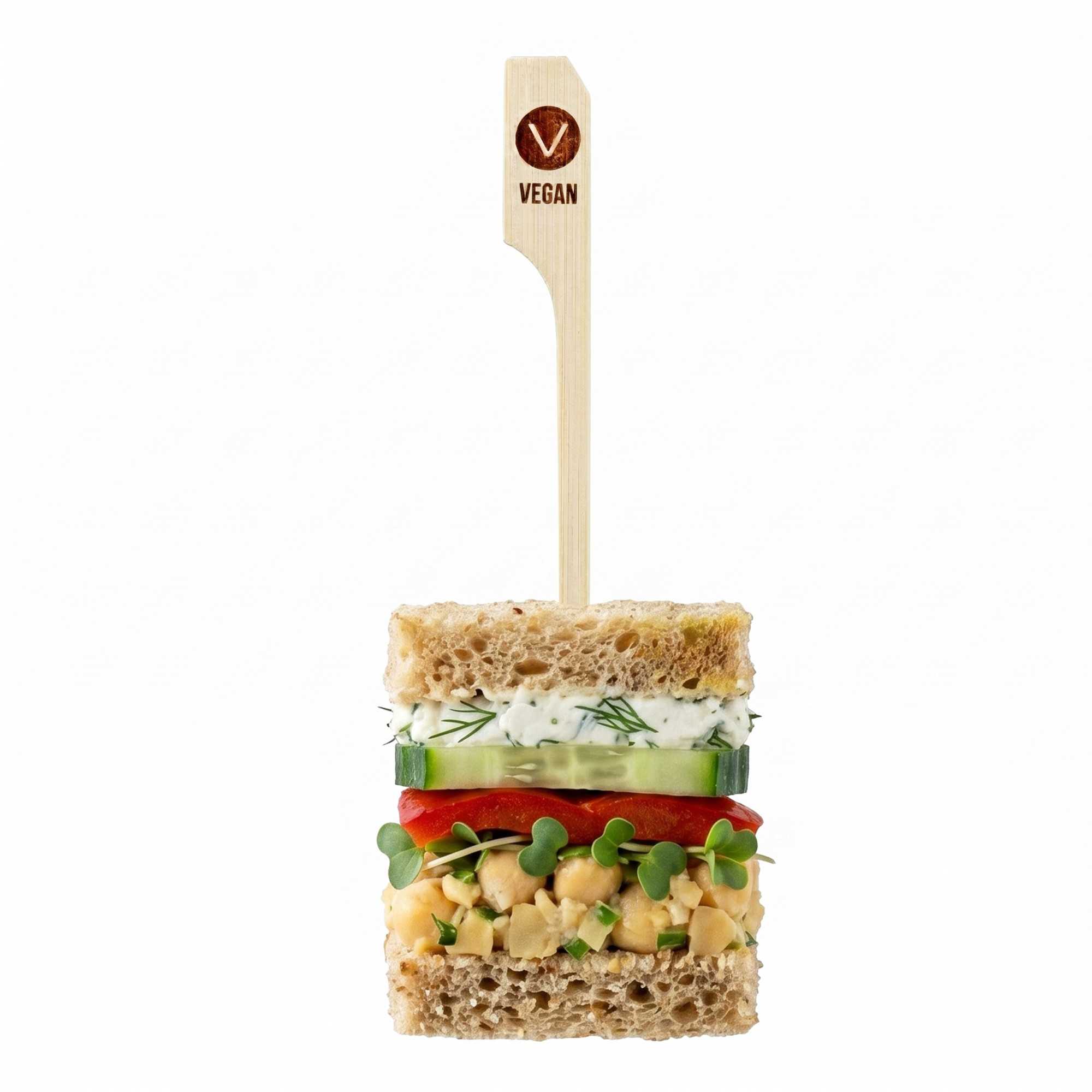 RW Smart Natural Bamboo Paddle Pick / Food Marker - Vegan - 4" - 10000 count box