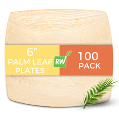 Midori Square Natural Palm Leaf Medium Plate - 6