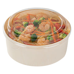 Taipei Clear Plastic Lid - Fits Round Poplar Small and Deep Containers - 100 count box