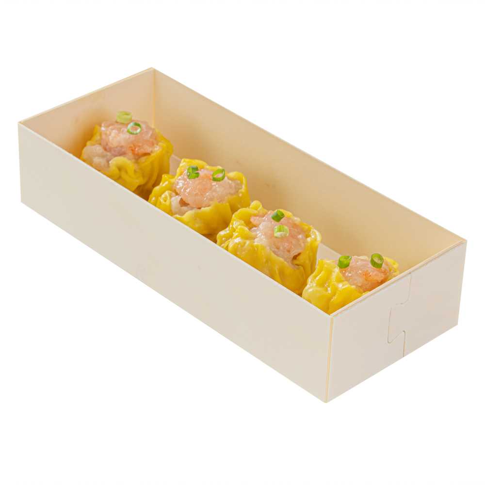 Taipei 18 oz Rectangle Poplar Long Straight Container - 7 1/4" x 3" x 1 1/2" - 400 count box