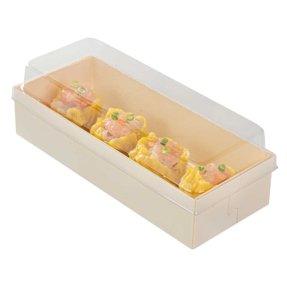 Taipei Clear Plastic Lid - Fits Rectangle Poplar Long Straight Container - 600 count box