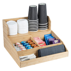 Restpresso Natural Bamboo Condiment / Coffee Cup / Lid Organizer - 15