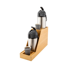 Restpresso Natural Bamboo Dual Airpot Coffee Dispenser Display - 23 1/2
