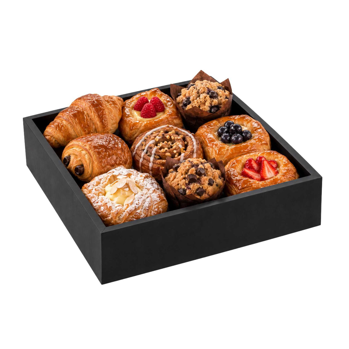 Nature Tek Square Black Bamboo Large Tray - 11 3/4" x 11 3/4" x 3 1/4" - 1 count box