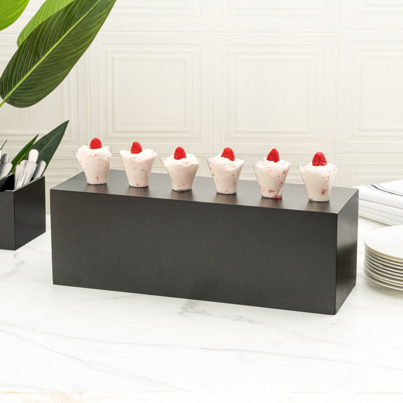 Cater Tek Rectangle Black Bamboo Medium Riser - 20 1/2" x 7" x 7" - 1 ...