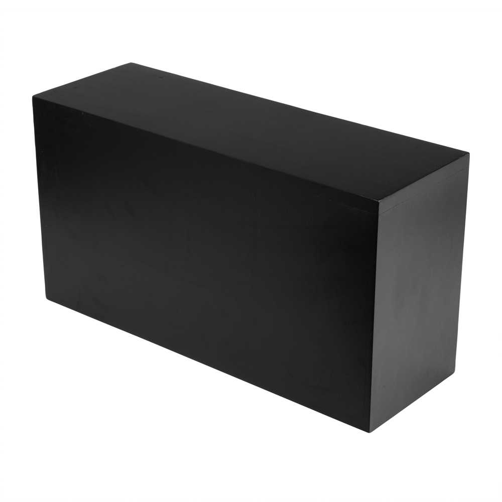 Cater Tek Rectangle Black Bamboo Tall Riser - 20 1/2" x 7" x 11" - 6 count box