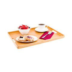 Nature Tek Rectangle Natural Bamboo Serving Tray - with Handles - 19 3/4