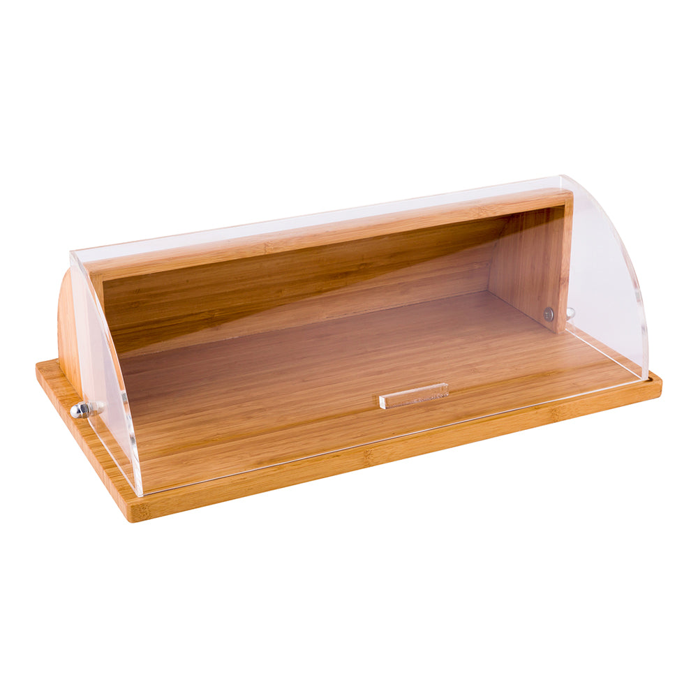 Eco Display Rectangle Natural Bamboo Roll Top Cover Display - 20" x 11 1/2" x 6 1/2" - 1 count box