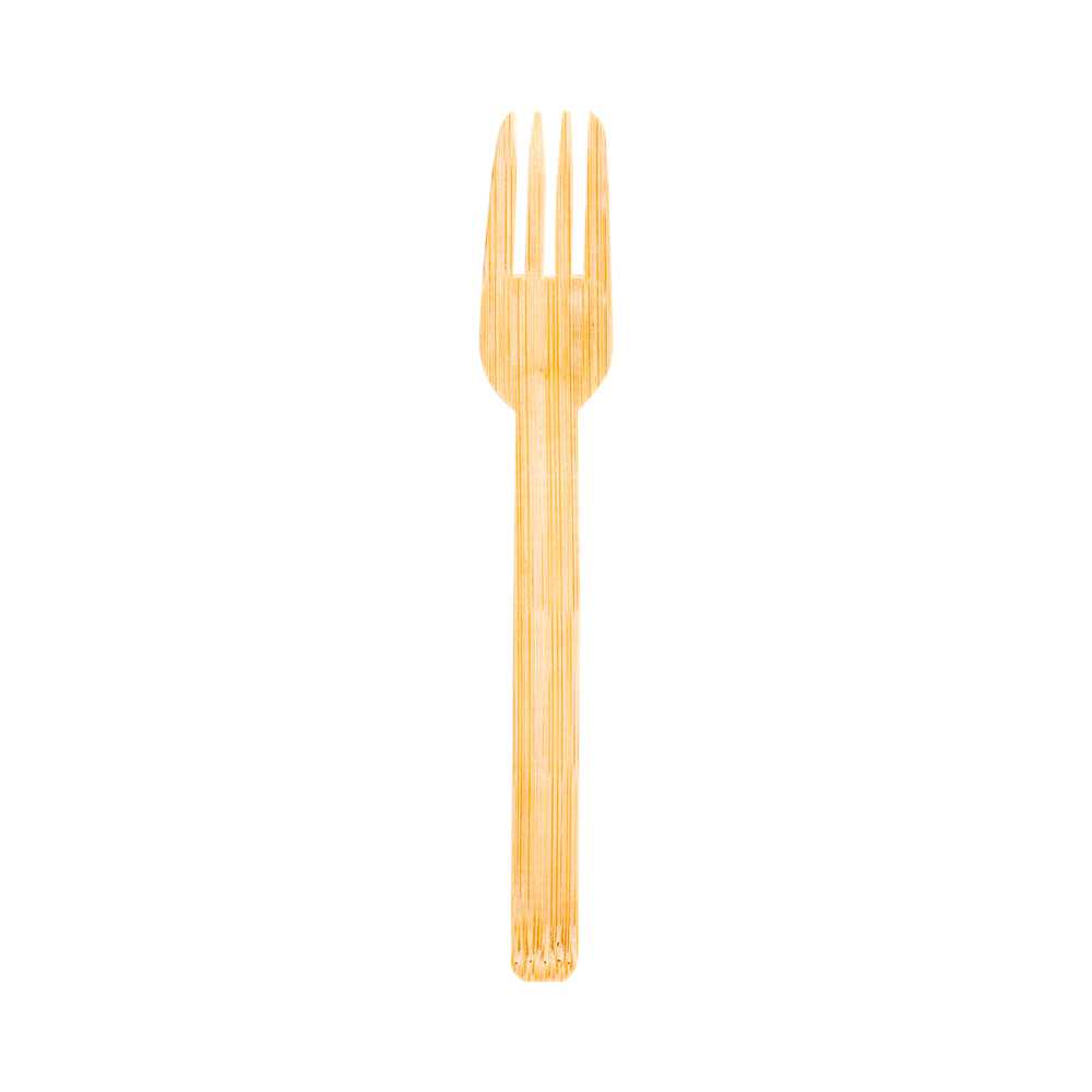 Bambuddha Natural Bamboo Disposable Fork - 6 3/4" x 1 1/4" x 3/4" - 3000 count box