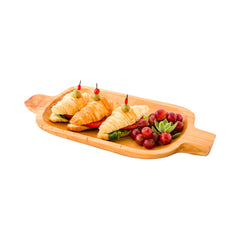Nature Tek Oval Natural Wood Serving Tray - with Handles - 14 1/2
