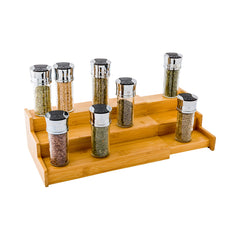 Natural Bamboo Spice Shelf - 3-Tier, Expandable - 12 1/2