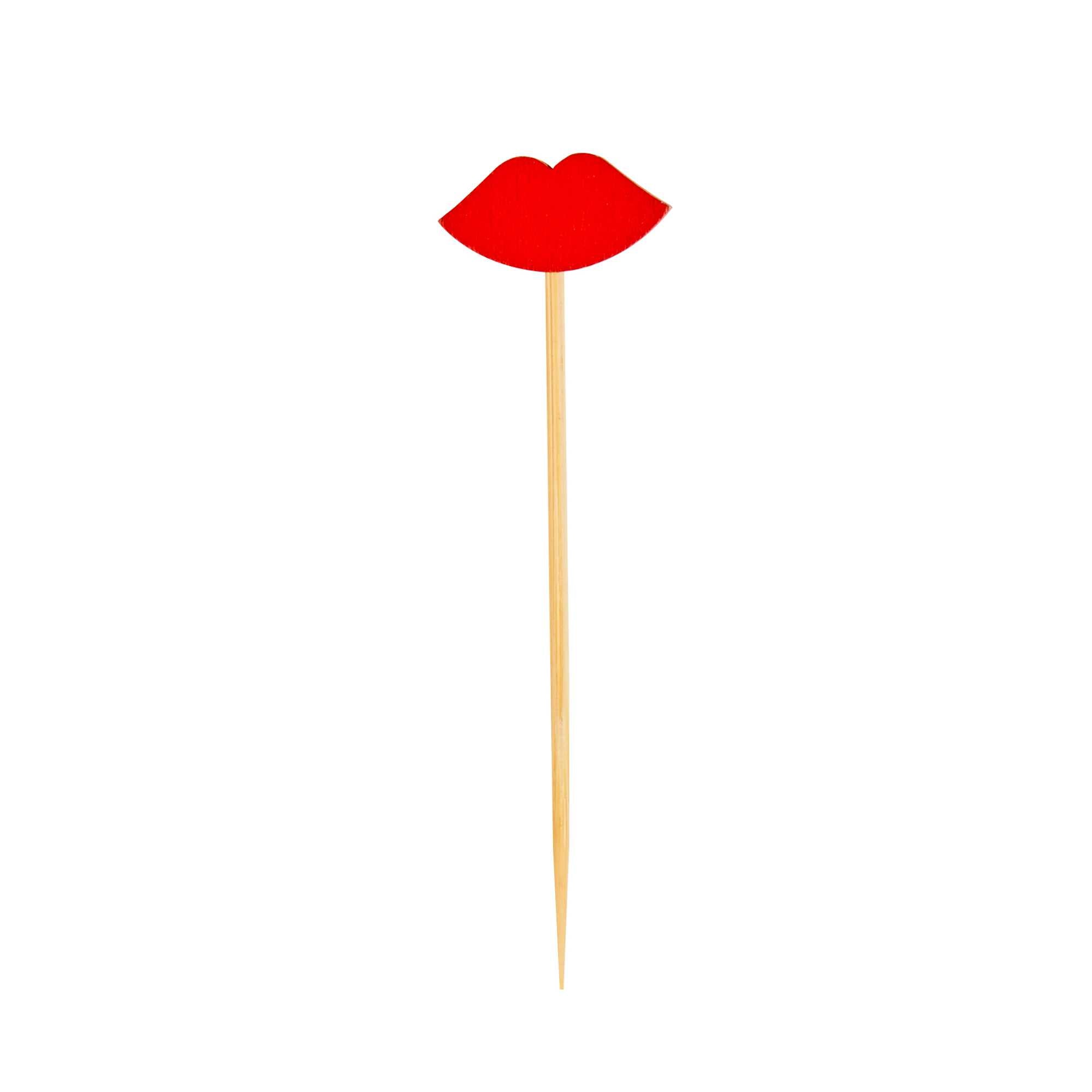 Pixy Red Bamboo Sexy Lips Pick - 2 3/4" - 1000 count box