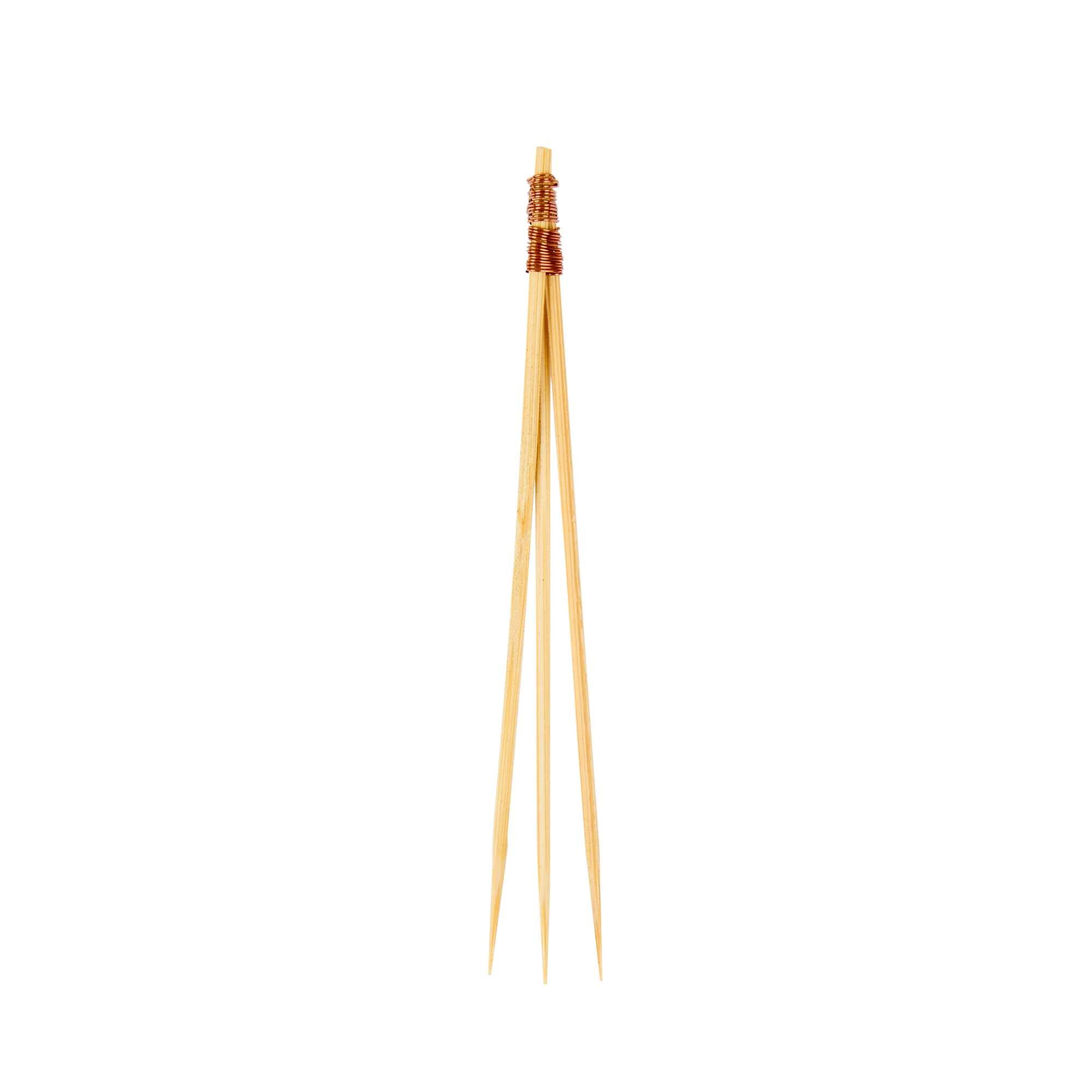 Pixy Natural Bamboo Copper Top Pick - 3 1/2" - 1000 count box