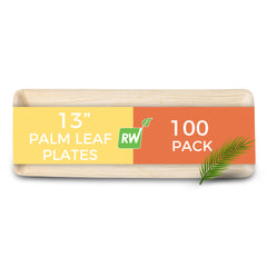 Indo Rectangle Natural Palm Leaf Deep Plate - 13