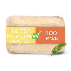 Indo Rectangle Natural Palm Leaf Plate - 10 3/4