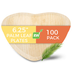 Indo Heart Natural Palm Leaf Plate - 6 1/4