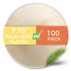 Indo Round Natural Palm Leaf Plate - 7 3/4