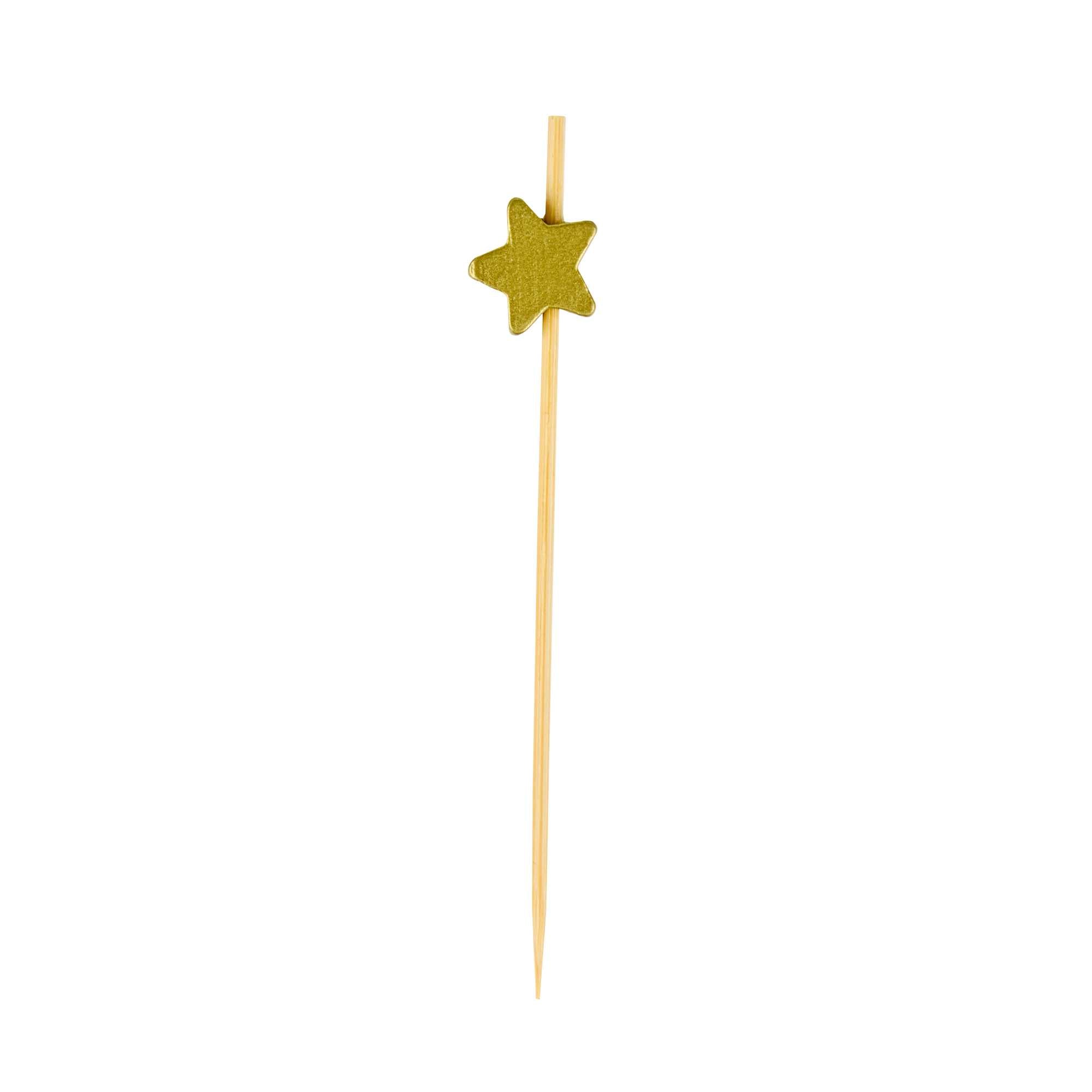 Pixy Gold Bamboo Star Pick - 3 1/2" - 100 count box