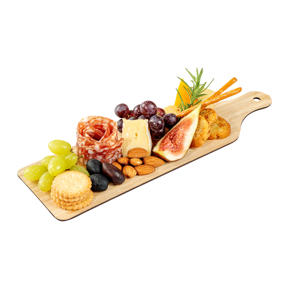 Nature Tek Bamboo Disposable Cheese / Charcuterie Board - 11 3/4" x 3 1/2" - 20 count box
