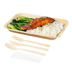 Bambuddha Natural Bamboo Disposable Cutlery Set - with Kraft Paper Pouch - 7