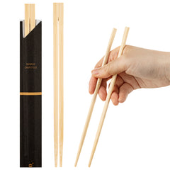 Bambuddha Natural Bamboo Twin Chopsticks - with Paper Sleeve - 8 1/4
